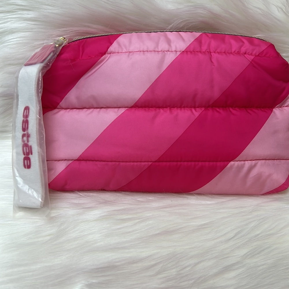 NWT Estée Lauder Pink Puffy Cosmetic Bag